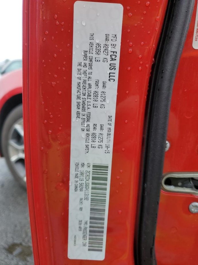 DODGE  CHARGER SX CHARGER SX, 2016