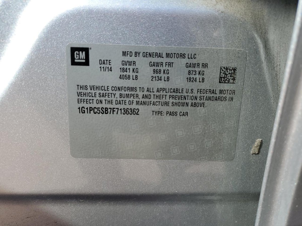 CHEVROLET CRUZE LT CRUZE LT, 2015