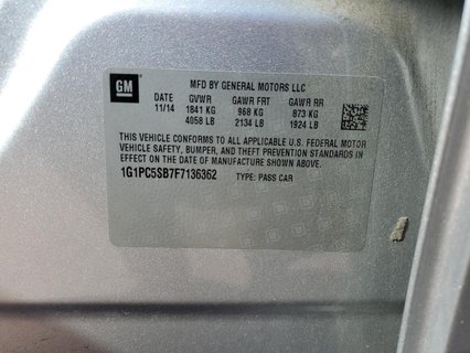 CHEVROLET CRUZE LT CRUZE LT, 2015