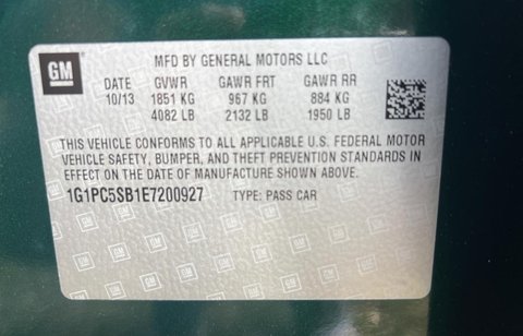 CHEVROLET CRUZE LT CRUZE LT, 2014