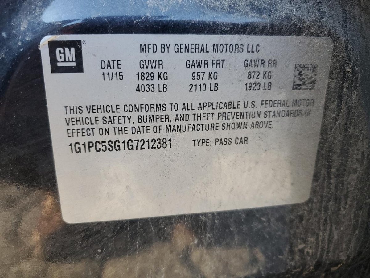 CHEVROLET CRUZE LIMI CRUZE LIMI, 2016