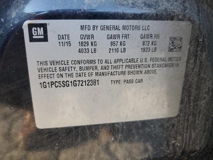 CHEVROLET CRUZE LIMI CRUZE LIMI, 2016