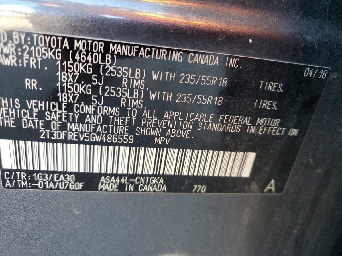 TOYOTA RAV4 LIMIT, 2016